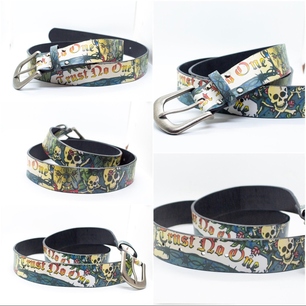 Trust No One Leather Look Belt